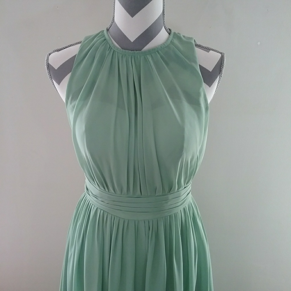Green halter formal dress size 4